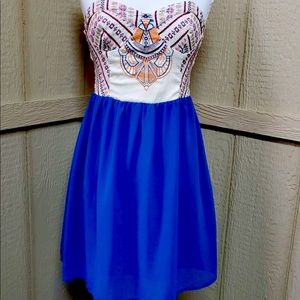 Flying Tomato Boho Smocked Embroidered Dress S